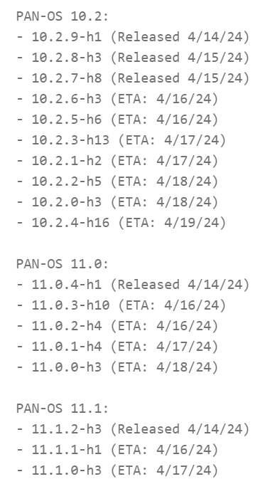 Critical PAN-OS GlobalProtect Vulnerability (CVE-2024-3400)