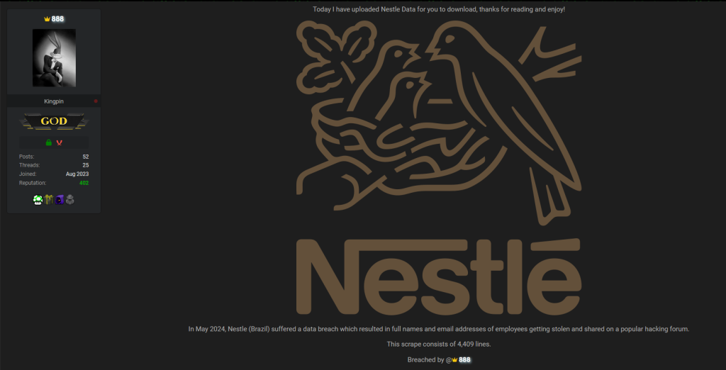 Nestle Data Breach